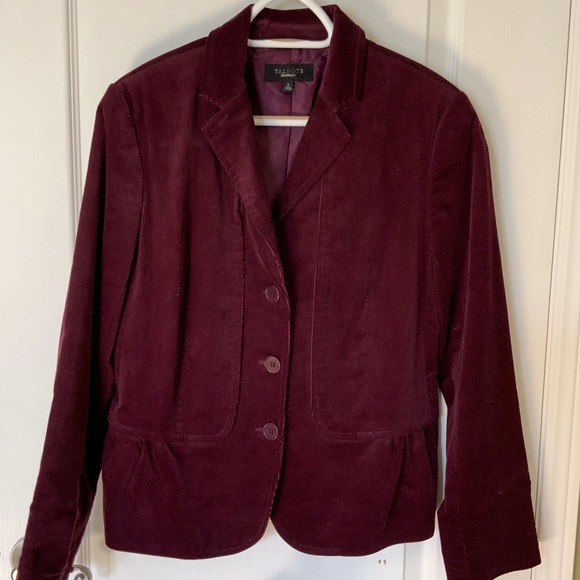🍂 Talbots Deep Purple Corduroy Blazer EUC - Picture 2 of 3